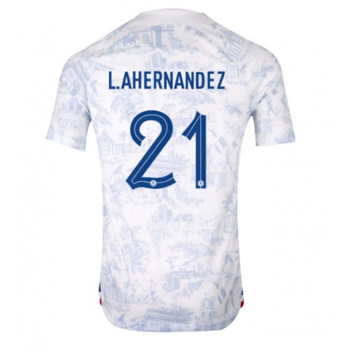 Fotballdrakt Herre Frankrike Lucas Hernandez #21 Bortedrakt VM 2022 Kortermet